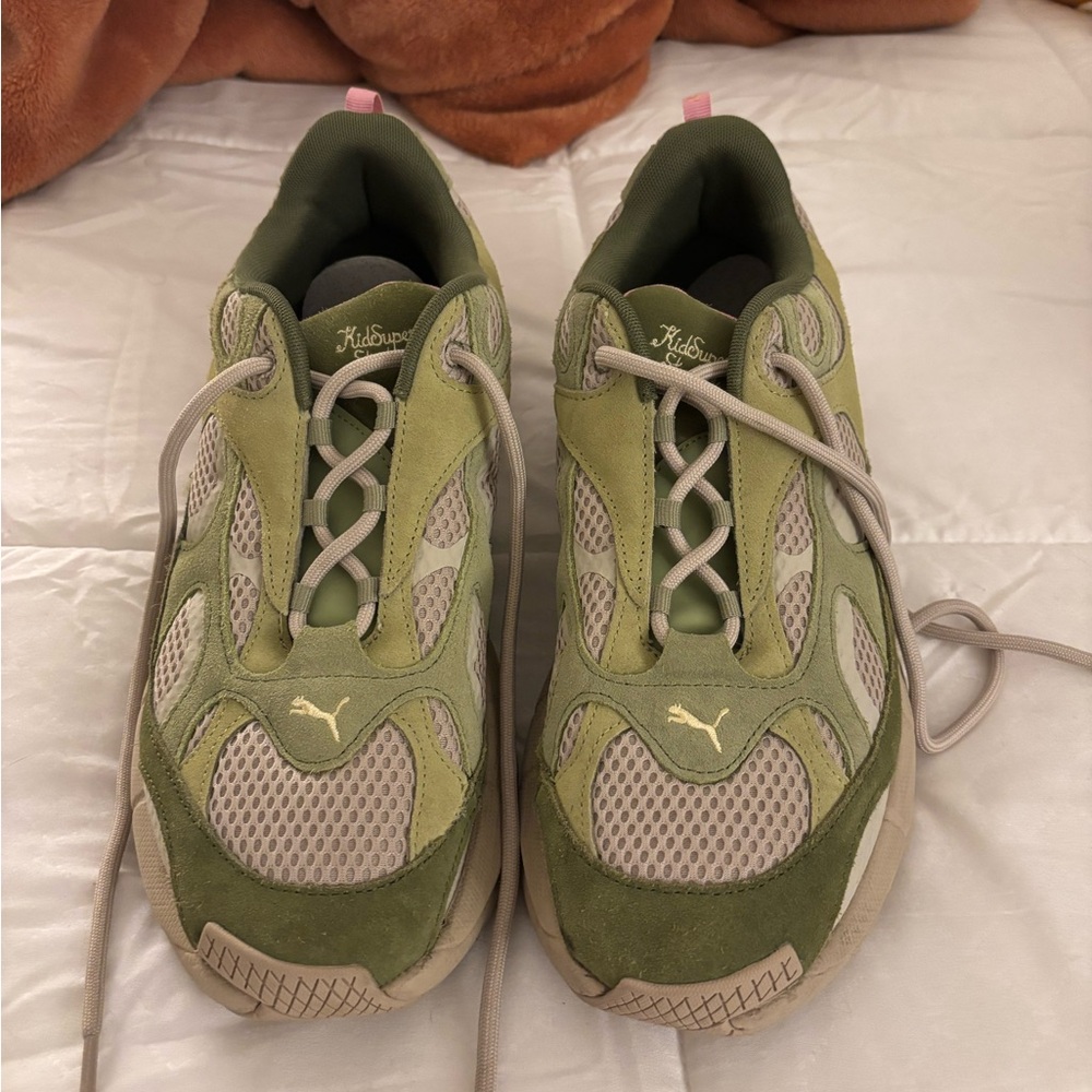 Puma Olive and Taupe Athletic Shoes